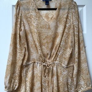 Susan‎ Graver Style Blouson Animal Print Top L